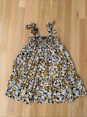 Kids Floral Sundress with Yellow Daisy Print